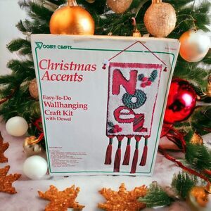 Vintage Ogart Crafts Christmas Latch Hook Wall Hanging NOEL ***Read** Decor